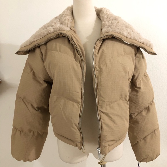 NWT Avec Lec Filles Faux Shearling Detail Puffer Jacket - Picture 7 of 12
